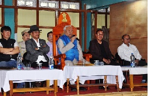 The Governor of Arunachal Pradesh Shri P.B. Acharya meeting HoDs at Zero on 30th June 2017.